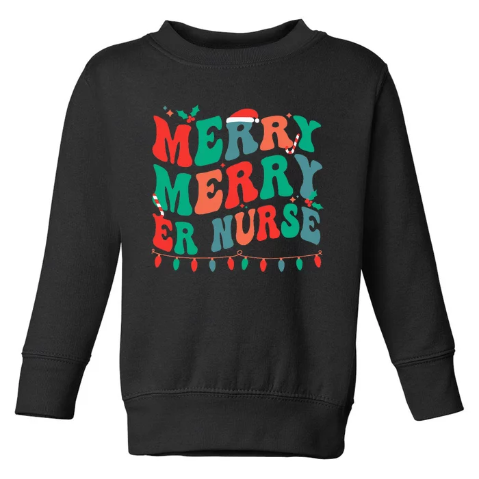 Merry Emergency Nurse Christmas ER Nurse Xmas Party Toddler Sweatshirt