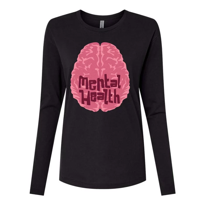 Mental Health Awareness Brain Womens Cotton Relaxed Long Sleeve T-Shirt