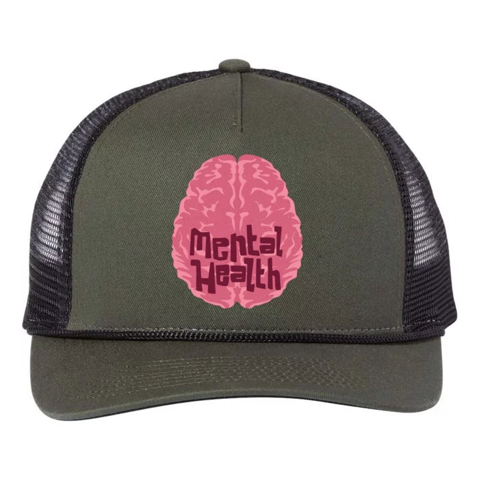 Mental Health Awareness Brain Retro Rope Trucker Hat Cap