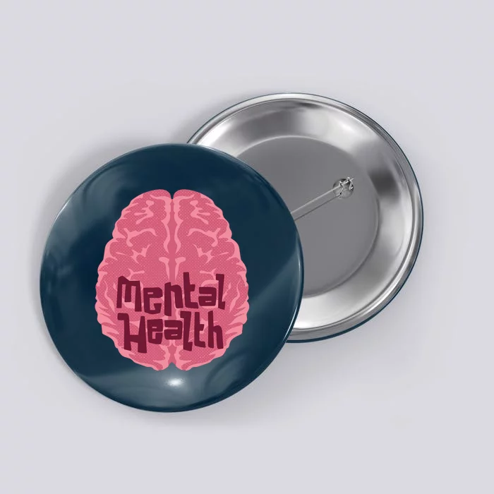 Mental Health Awareness Brain Button