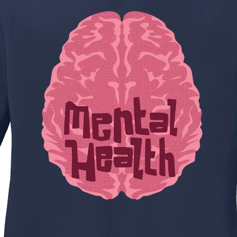 Mental Health Awareness Brain Ladies Long Sleeve Shirt