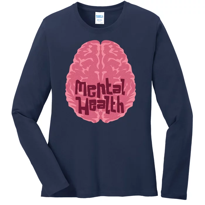 Mental Health Awareness Brain Ladies Long Sleeve Shirt