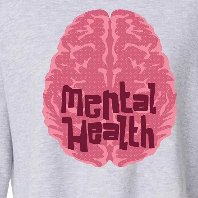 Mental Health Awareness Brain Cropped Pullover Crew