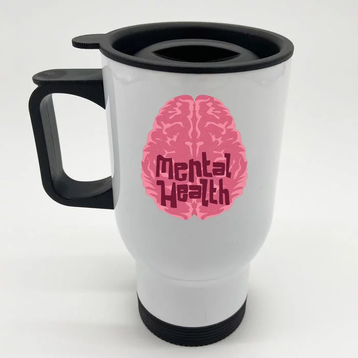 Mental Health Awareness Brain Front & Back Stainless Steel Travel Mug