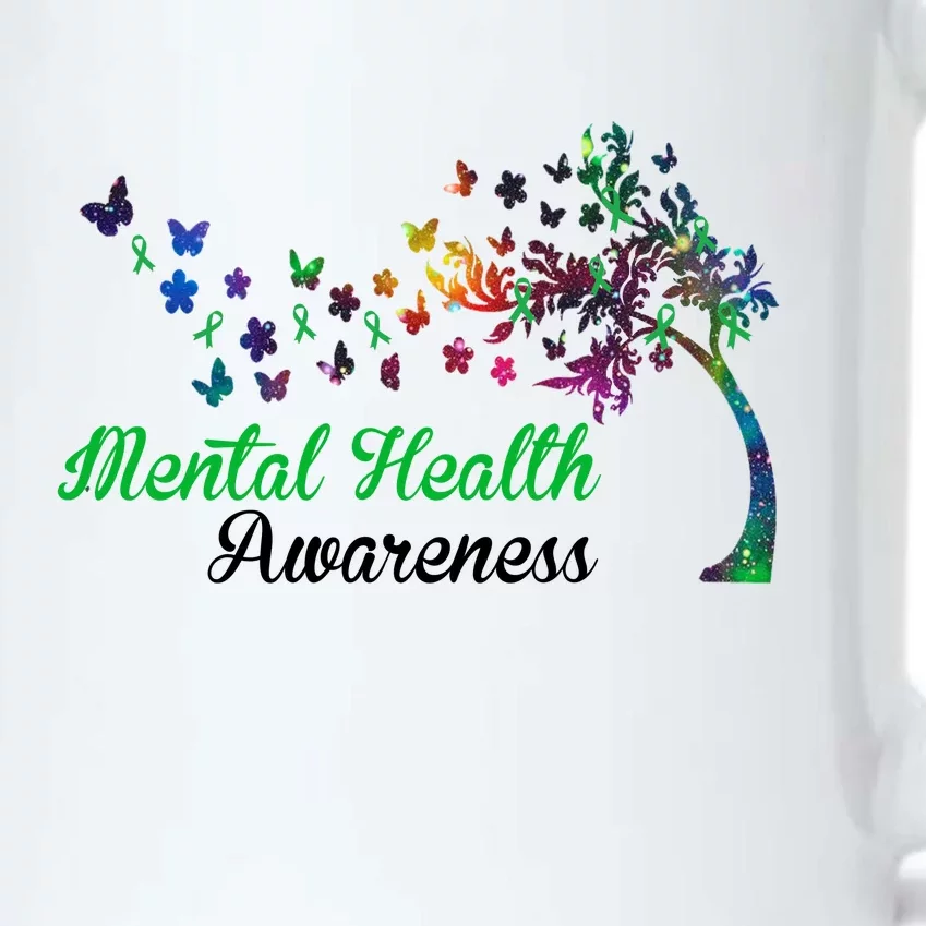 Mental Health Awareness Butterfly Tree Black Color Changing Mug