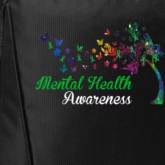 Mental Health Awareness Butterfly Tree City Backpack