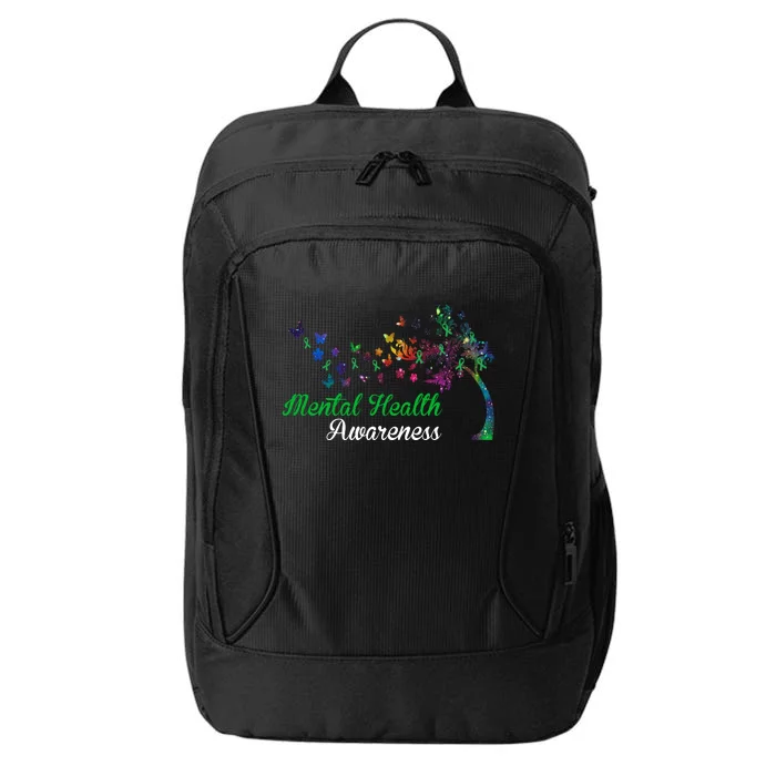 Mental Health Awareness Butterfly Tree City Backpack