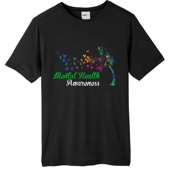 Mental Health Awareness Butterfly Tree ChromaSoft Performance T-Shirt