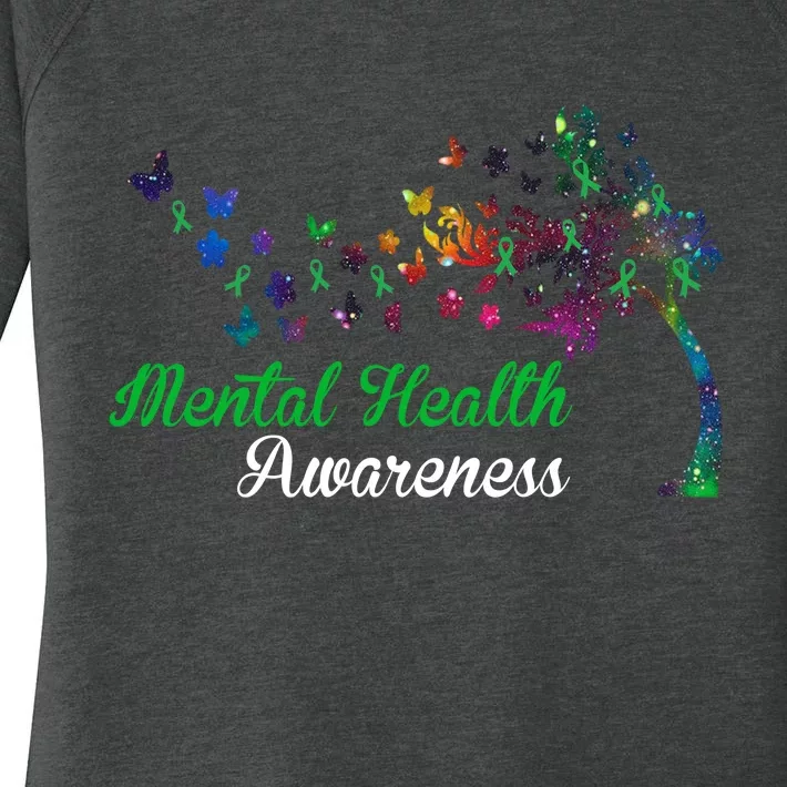 Mental Health Awareness Butterfly Tree Women's Perfect Tri Tunic Long Sleeve Shirt