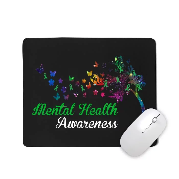 Mental Health Awareness Butterfly Tree Mousepad