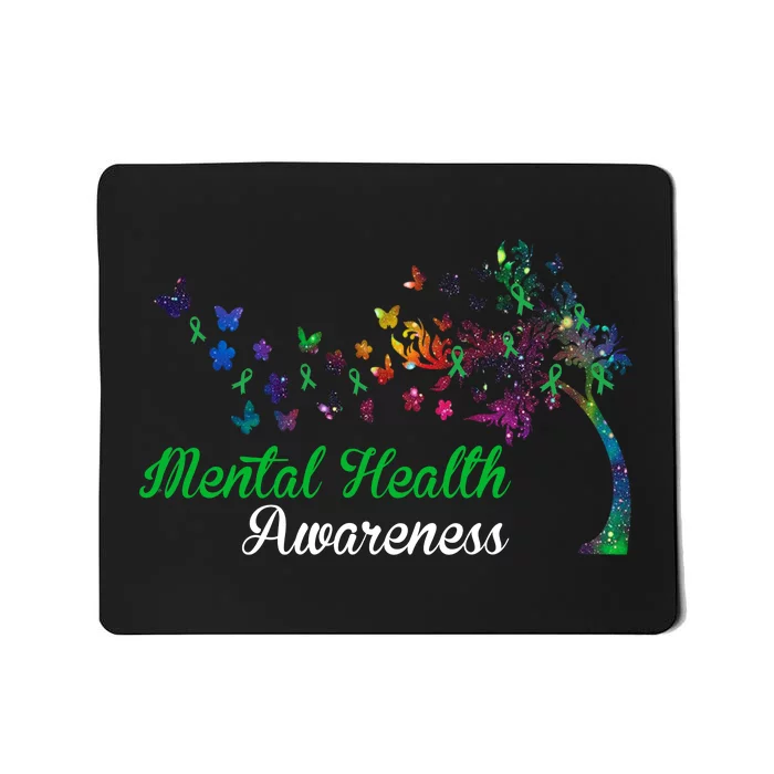 Mental Health Awareness Butterfly Tree Mousepad