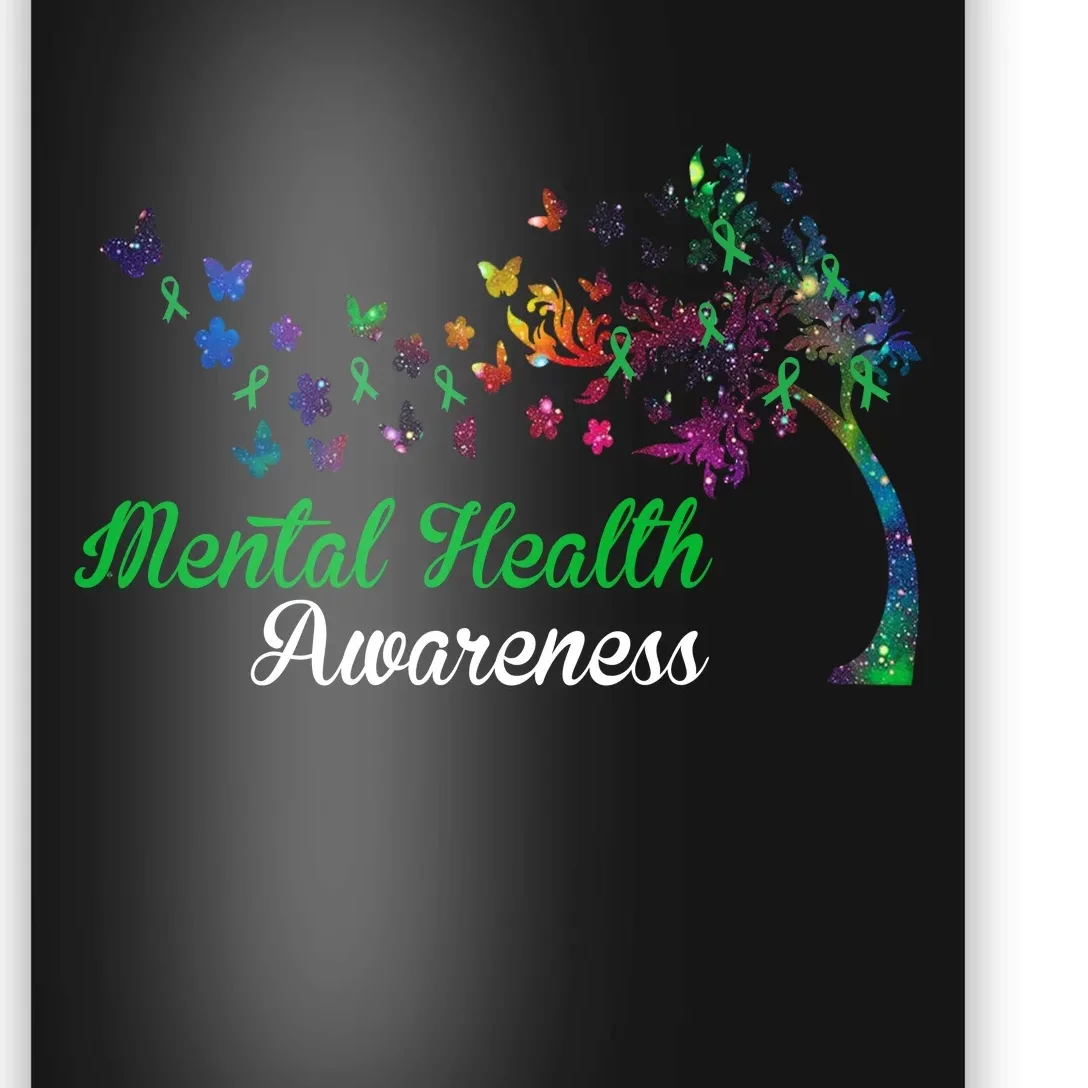 Mental Health Awareness Butterfly Tree Poster