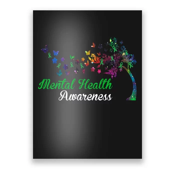 Mental Health Awareness Butterfly Tree Poster