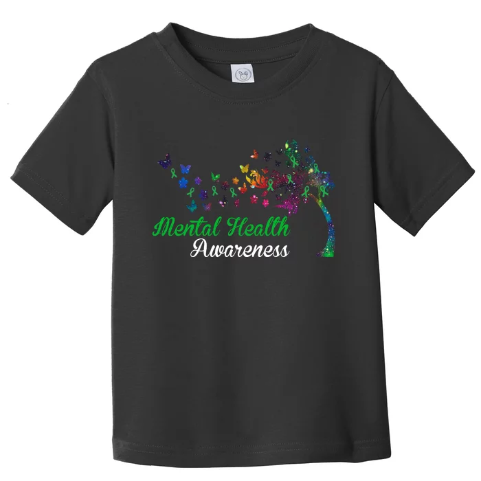 Mental Health Awareness Butterfly Tree Toddler T-Shirt