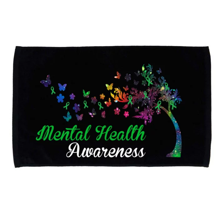 Mental Health Awareness Butterfly Tree Microfiber Hand Towel