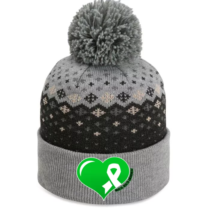 Mental Health Awareness Heart The Baniff Cuffed Pom Beanie