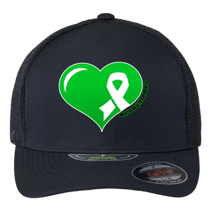 Mental Health Awareness Heart Flexfit Unipanel Trucker Cap