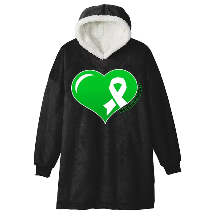 Mental Health Awareness Heart Hooded Wearable Blanket