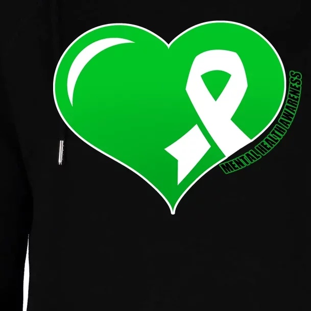 Mental Health Awareness Heart Womens Funnel Neck Pullover Hood