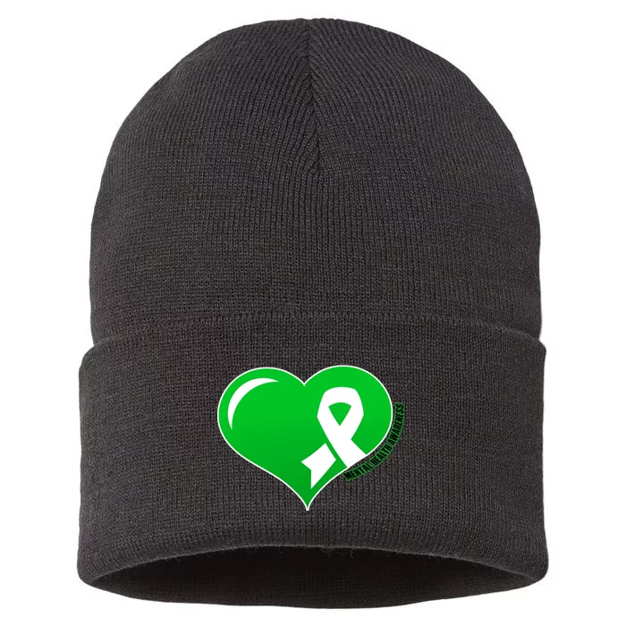 Mental Health Awareness Heart Sustainable Knit Beanie