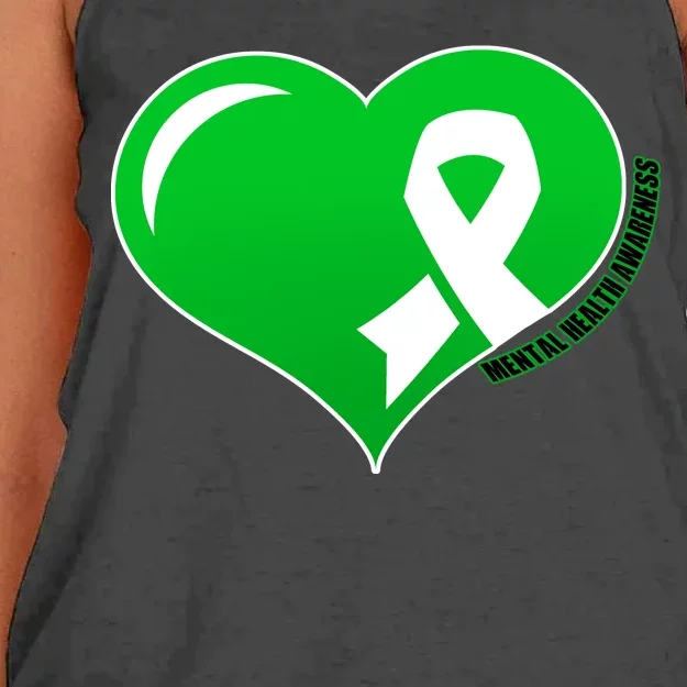 Mental Health Awareness Heart Women's Knotted Racerback Tank