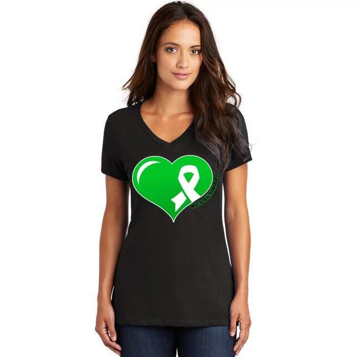 Mental Health Awareness Heart Women's V-Neck T-Shirt