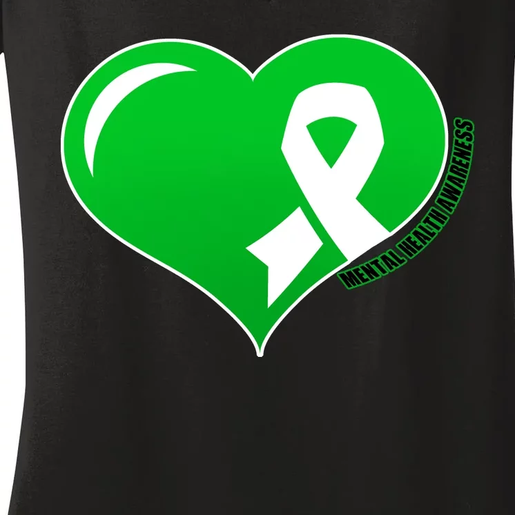 Mental Health Awareness Heart Women's V-Neck T-Shirt