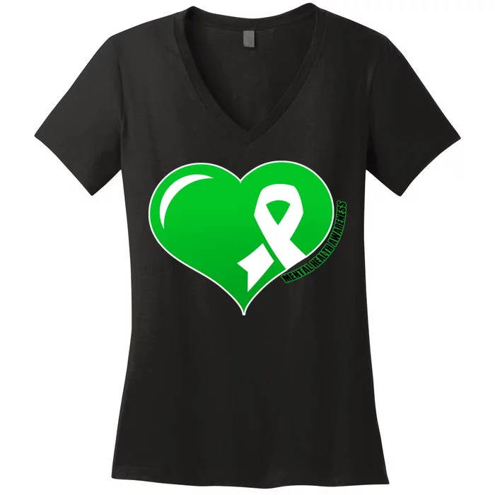 Mental Health Awareness Heart Women's V-Neck T-Shirt