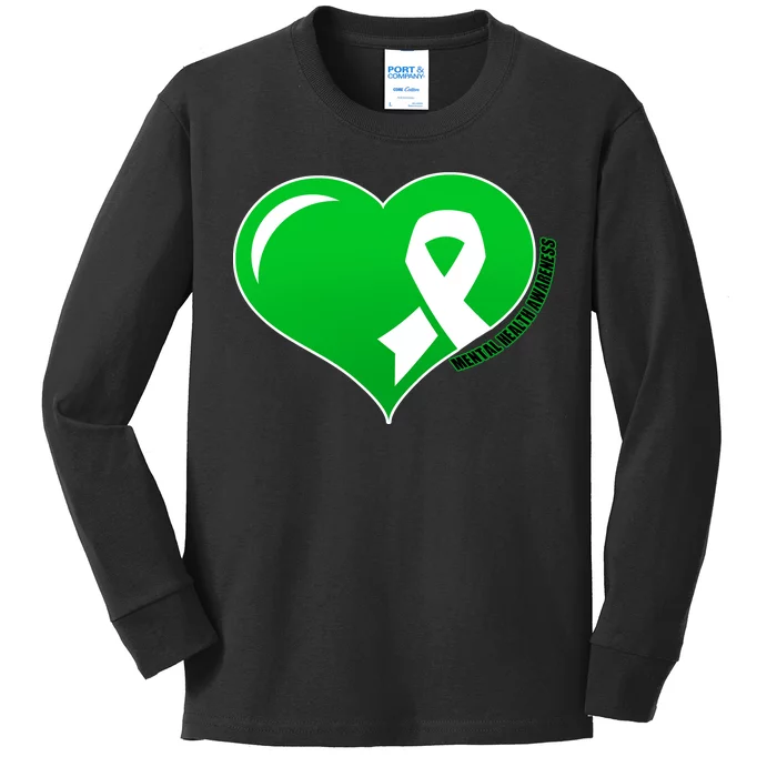 Mental Health Awareness Heart Kids Long Sleeve Shirt