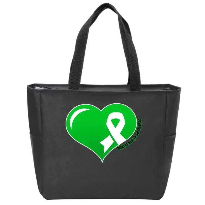 Mental Health Awareness Heart Zip Tote Bag