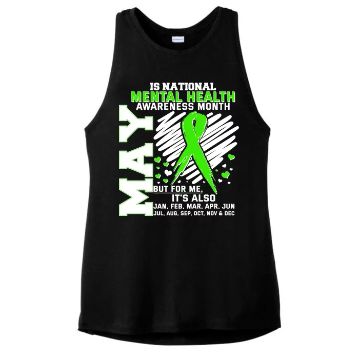 Mental Health Awareness Month Is All Year Long Ladies Tri-Blend Wicking Tank