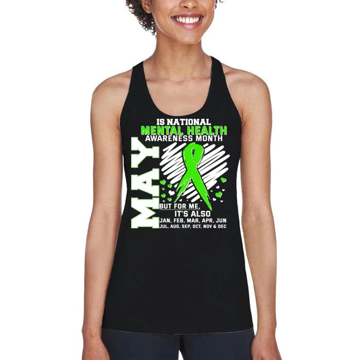 Mental Health Awareness Month Is All Year Long Women's Racerback Tank