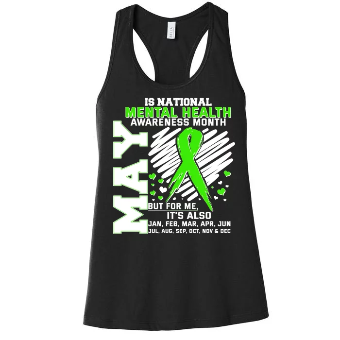 Mental Health Awareness Month Is All Year Long Women's Racerback Tank