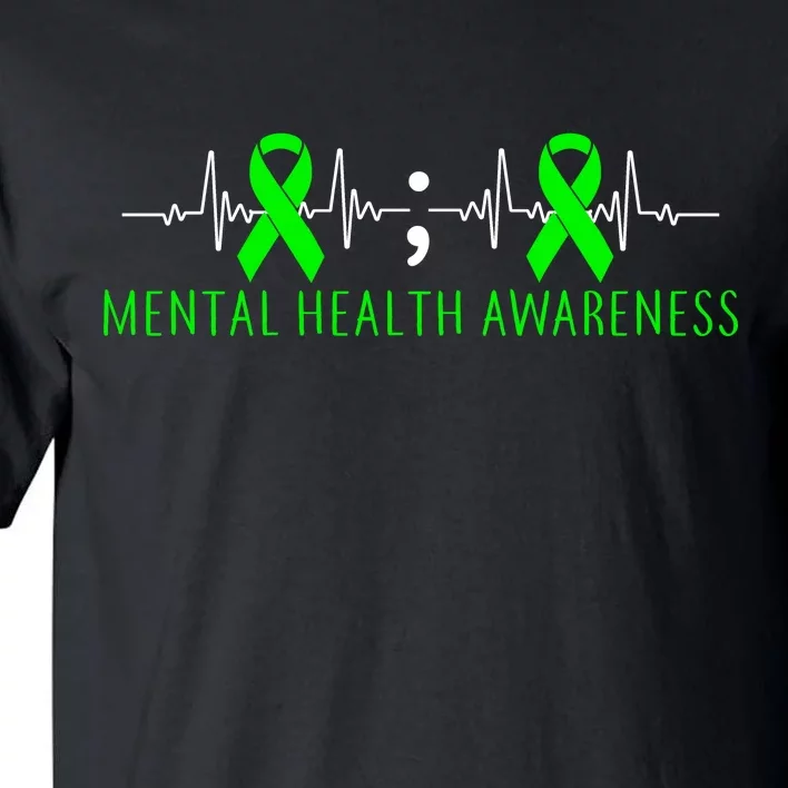 Mental Health Awareness Pulse Ribbon Tall T-Shirt