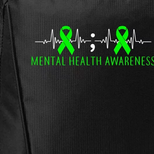 Mental Health Awareness Pulse Ribbon City Backpack