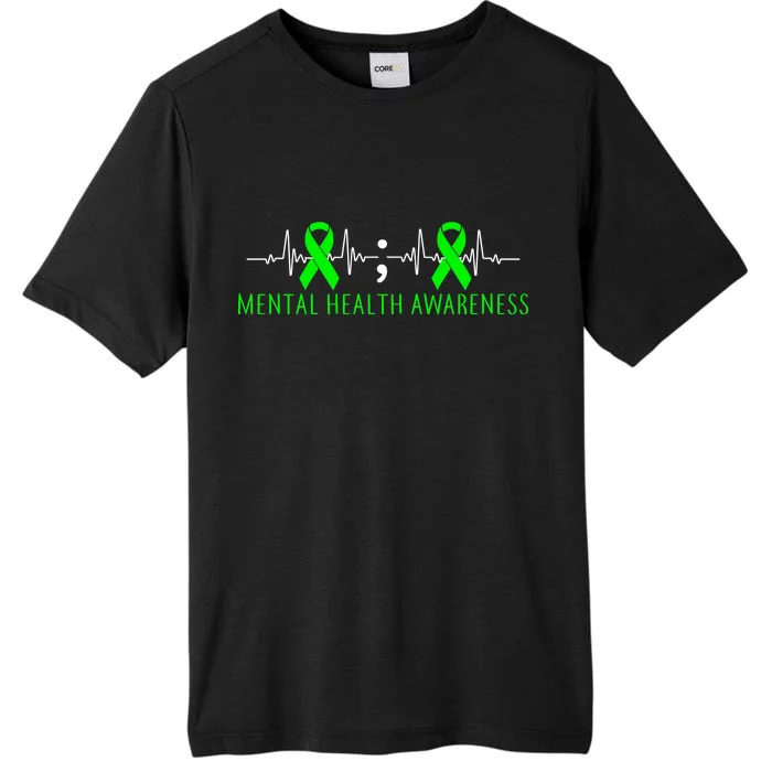 Mental Health Awareness Pulse Ribbon ChromaSoft Performance T-Shirt