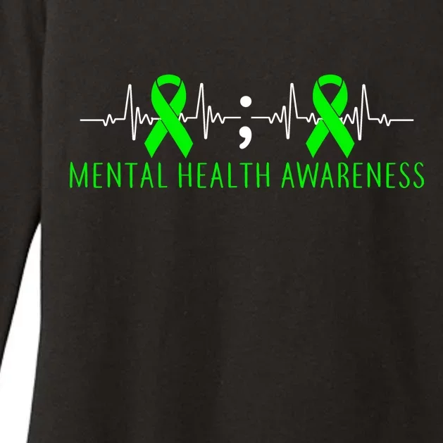 Mental Health Awareness Pulse Ribbon Womens CVC Long Sleeve Shirt