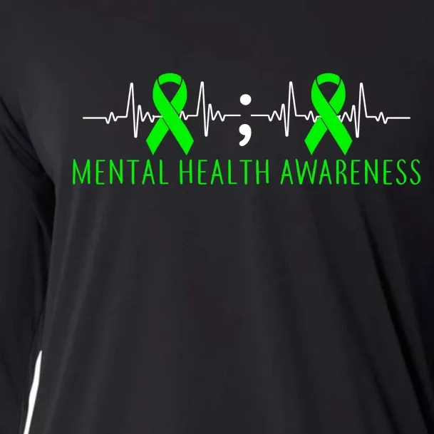 Mental Health Awareness Pulse Ribbon Cooling Performance Long Sleeve Crew