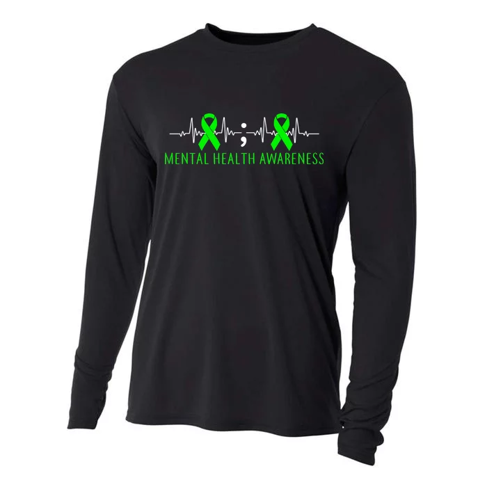 Mental Health Awareness Pulse Ribbon Cooling Performance Long Sleeve Crew