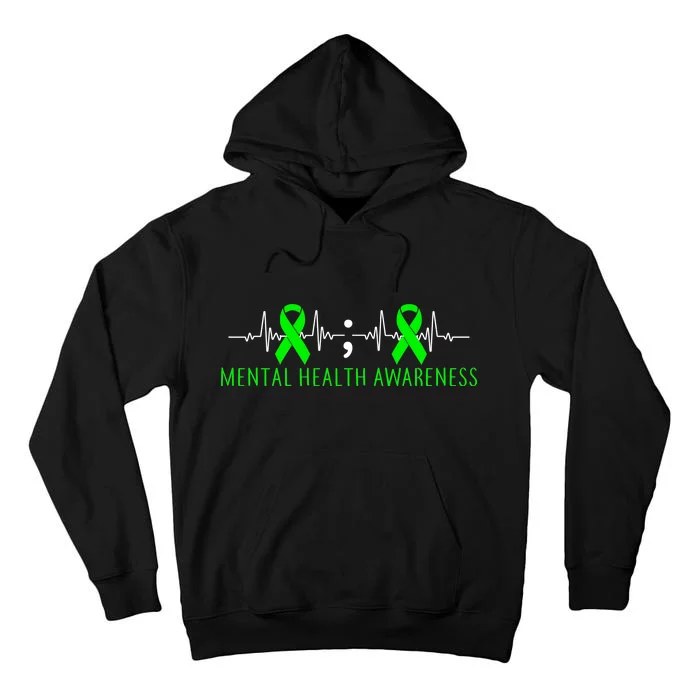 Mental Health Awareness Pulse Ribbon Tall Hoodie