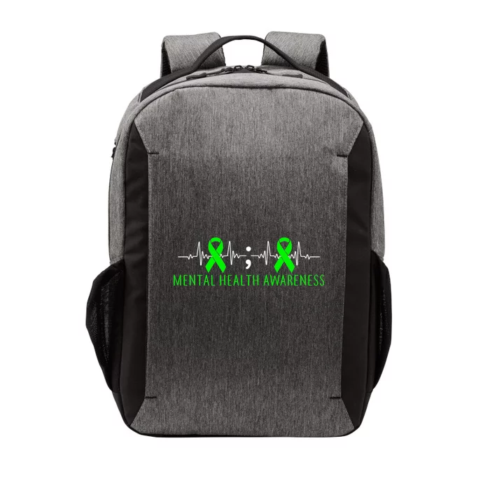 Mental Health Awareness Pulse Ribbon Vector Backpack