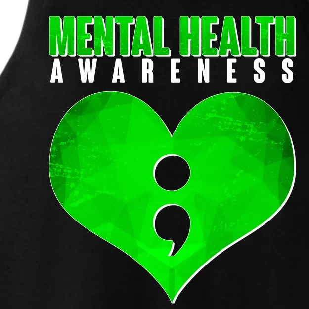 Mental Health Awareness Semicolon Ladies Tri-Blend Wicking Tank