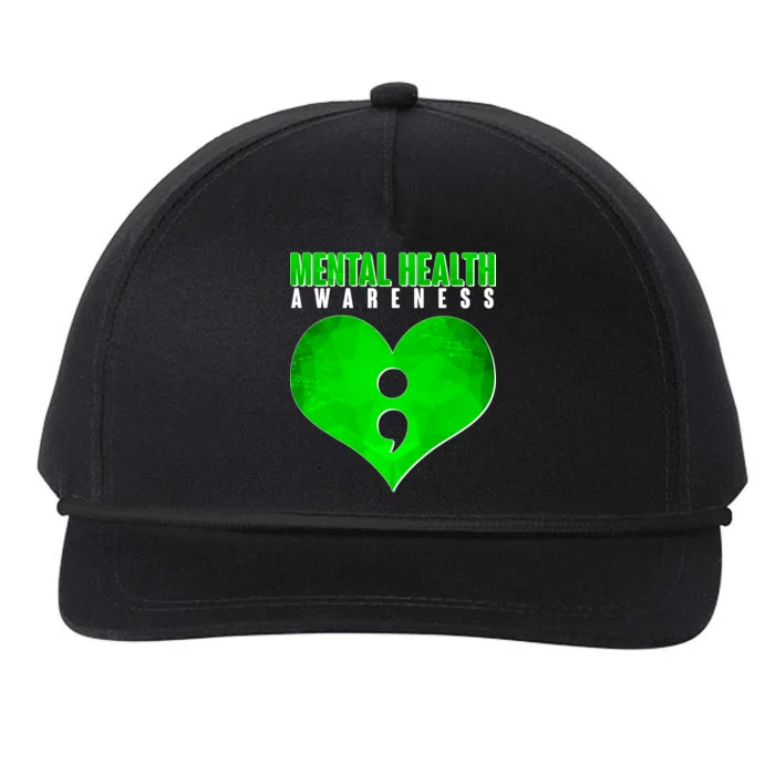 Mental Health Awareness Semicolon Snapback Five-Panel Rope Hat