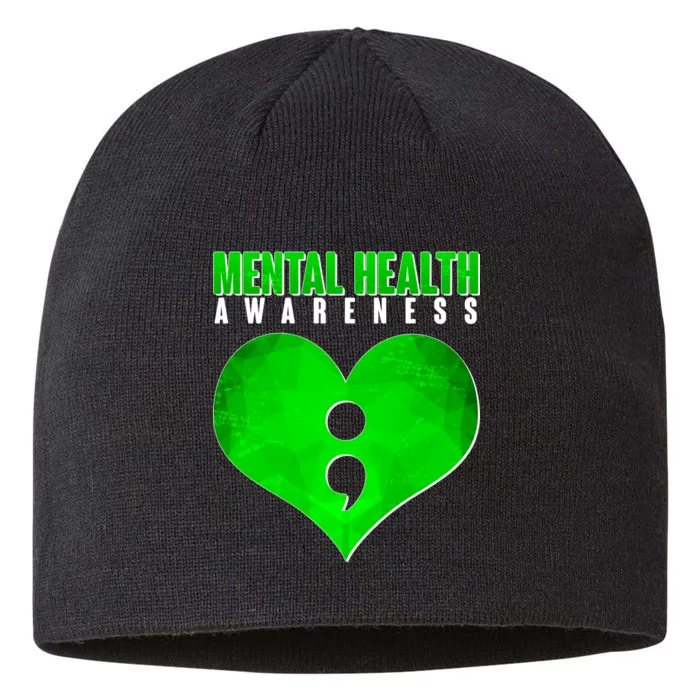 Mental Health Awareness Semicolon 8 1/2in Sustainable Knit Beanie