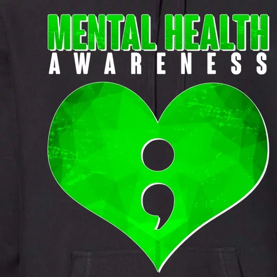 Mental Health Awareness Semicolon Premium Hoodie