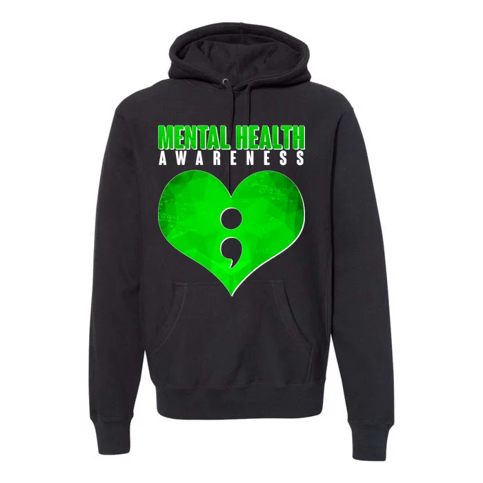 Mental Health Awareness Semicolon Premium Hoodie