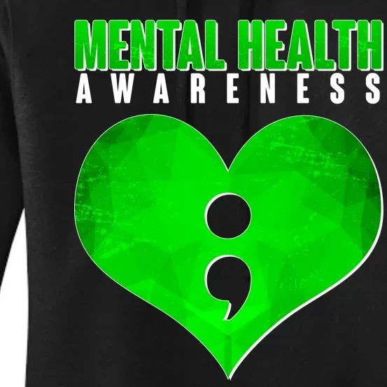 Mental Health Awareness Semicolon Women's Pullover Hoodie