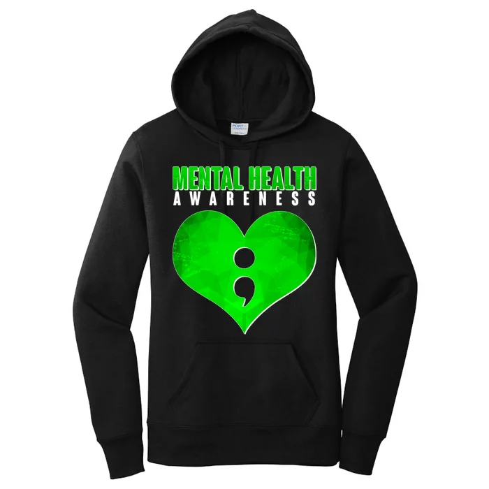 Mental Health Awareness Semicolon Women's Pullover Hoodie