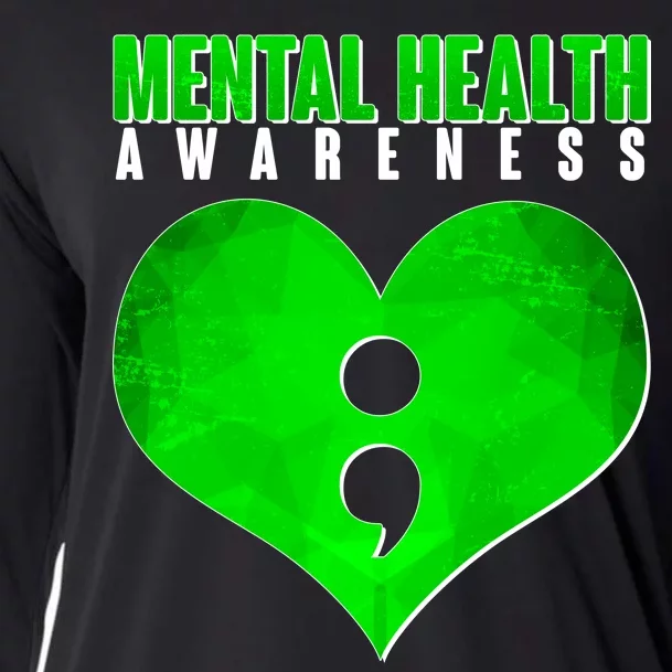 Mental Health Awareness Semicolon Cooling Performance Long Sleeve Crew