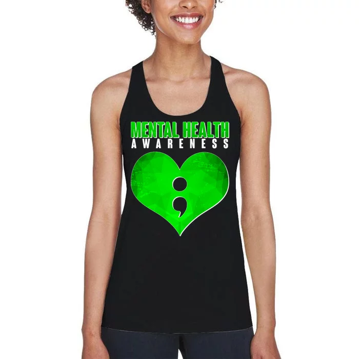 Mental Health Awareness Semicolon Women's Racerback Tank